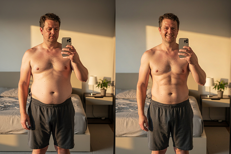 Before and after transformation