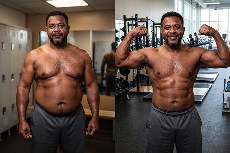 Before and after transformation