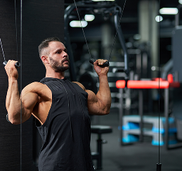 Man training in the gym