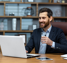 Man focused while working